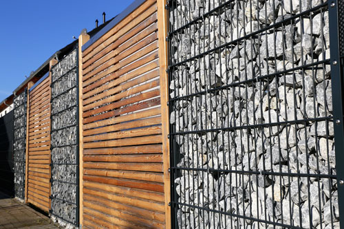 clôture gabion et bois